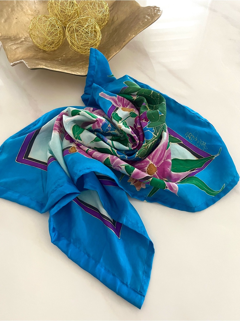 Silk painted scarf